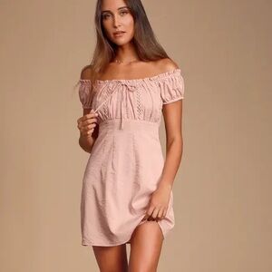 Size Small LuLu’s Wisteria Blush Pink Embroidered Mini Dress